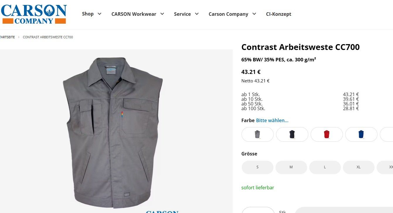 Gilet & Giacche: Carson Arbeitsweste CC700 Gr. M – Nuovo e nell'imballaggio originale da Uerkheim venduto da Kaufoption 4