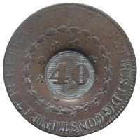 Brasilien, 40 Reis n.d. (1835), Gegenstempel
