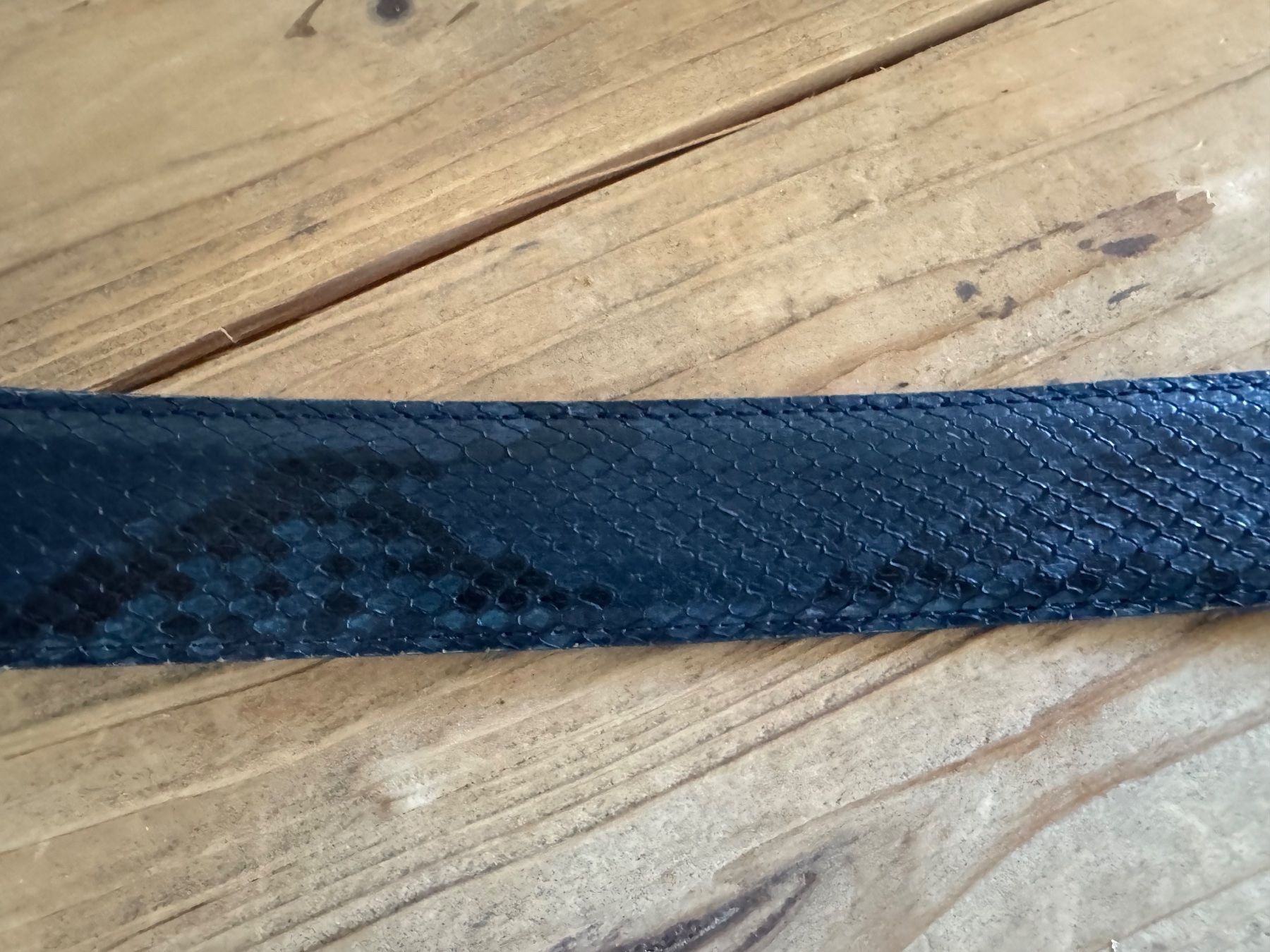 Cinture: Buckles Belts Python Ledergürtel, Dunkelblau 101 wie NEU – Nuovo (secondo la descrizione) da Meiringen venduto da luanik 2
