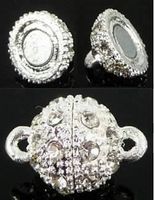 Magnetverschluss Strass 15x10mm versilb.