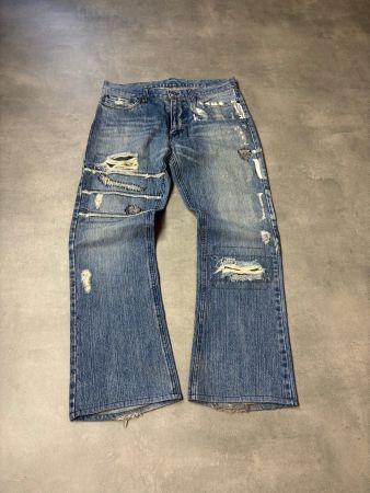 Vintage Japanese Patchwork Bootcut Jeans (S-M)