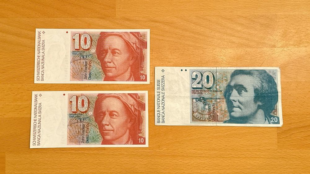 Alte Schweizer Banknoten: 2x10er & 1x20er (Gebraucht) in Muttenz für ...