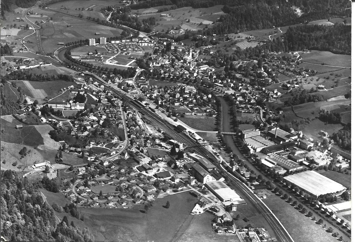 Ansichtskarten: AK  Wattwil  Flugaufnahme – Gebraucht aus Appenzell von mai25