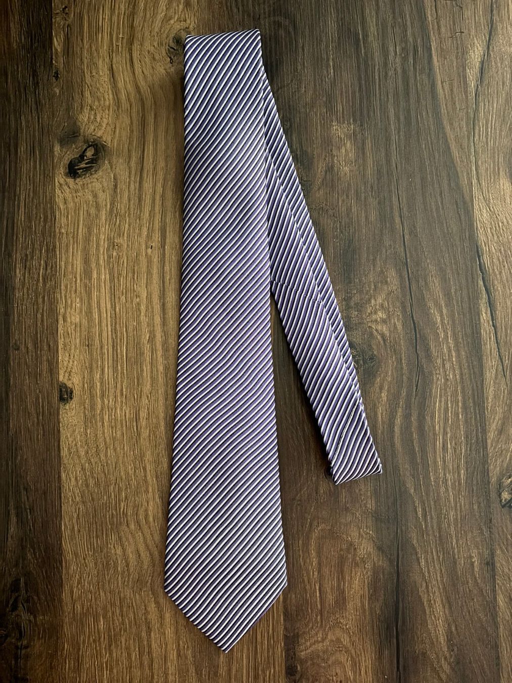Cravatte: Royal Class Krawatte violett/schwarz/weiss – Usato da Kleinandelfingen venduto da Baba23