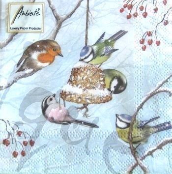 Tovaglioli: Serviette wintervögel (w450) 2Stk. – Nuovo (secondo la descrizione) da Schlatt TG venduto da kreativ-atelier