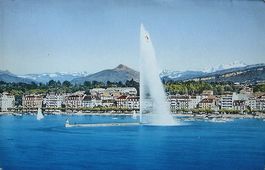GENÈVE Le Jet d'Eau et le Mont-Blanc