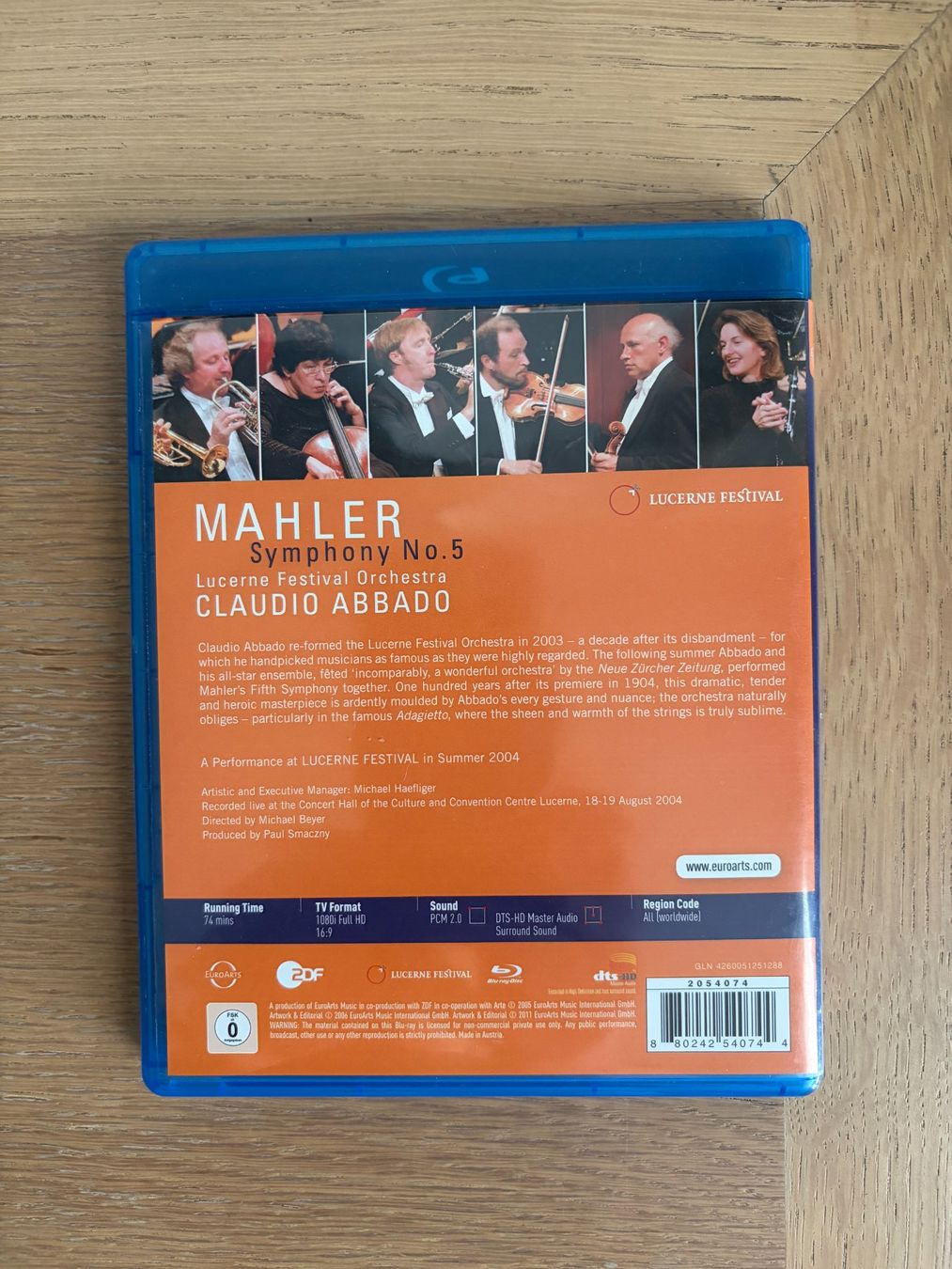 Alle DVDs: BLU RAY MAHLER SYMPHONY NO 5 ABBADO – Gebraucht aus Geneve von tigre69 1