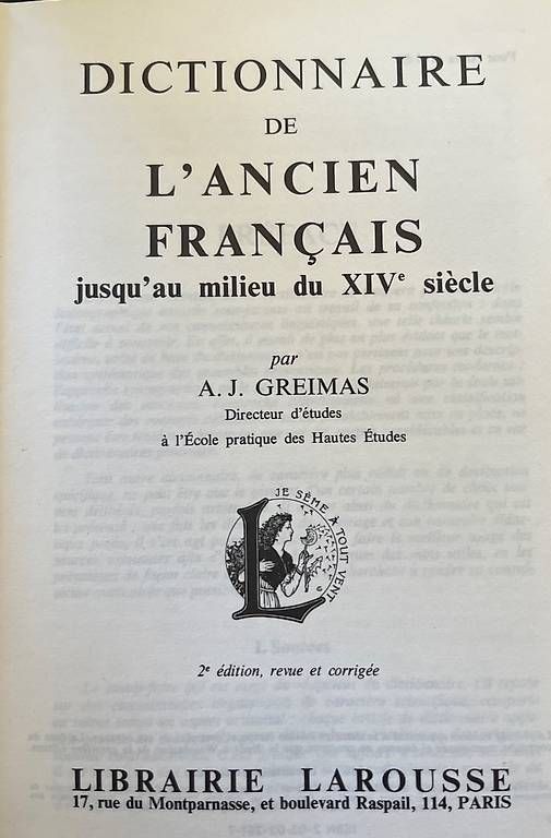 Bücher: Dictionnaire Ancien Français – Gebraucht aus Martigny von Cavag 1