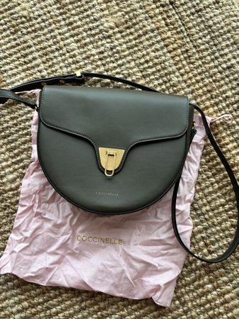 Coccinelle handbag dark green leather good condition