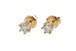 Brillant Solitär Ohrstecker 0.97ct 18K Gelbgold *S4451