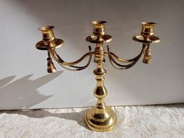 Kerzenständer Messing Vintage verziert für 3 Kerzen 1236 Gr.