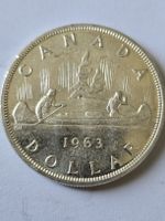 Kanada Dollar 1963 Münze guter Zustand Silber 23.3Gr