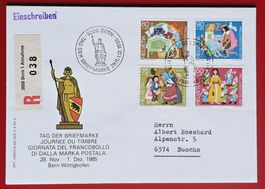 TAG DER BRIEFMARKE BERN PJ SATZ BRIEF BUOCHS NIDWALDEN 1985