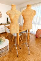 Dekorative Vintage-Schneiderpuppen aus Rattan, 2 Stk.