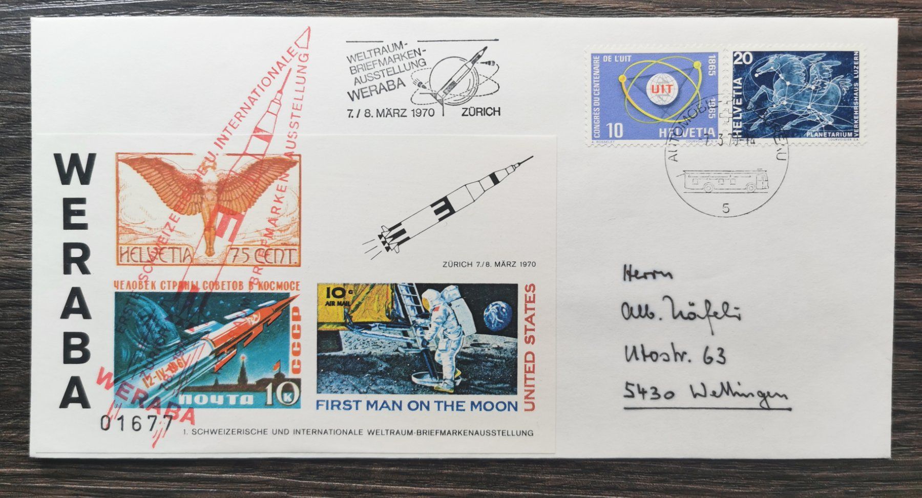 Tutti i francobolli: TR65 Enveloppe + Timbre Suisse 1970 – Usato da Cousset venduto da Patrick_Collections