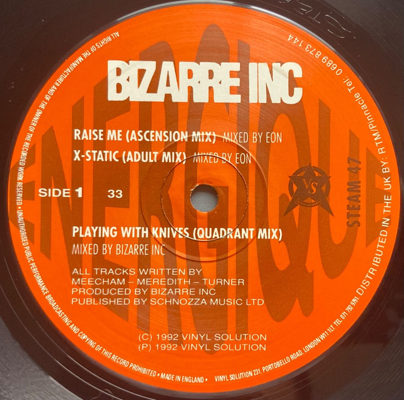 Dischi in vinile: BIZARRE INC - ENERGIQUE – Usato da Poliez-Pittet venduto da Newtown-Records 3