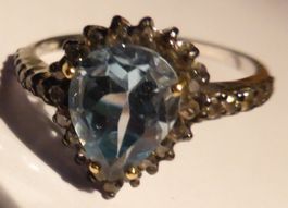 ECHTER SCHÖNER -HIMMEL BLAUER---HERZ-TOPAZ--RING-13,5 KARAT