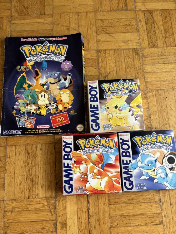 Pokémon Gameboy Spiele Rot, Blau, Gelb + Guide (Gebraucht) in Wangen b ...