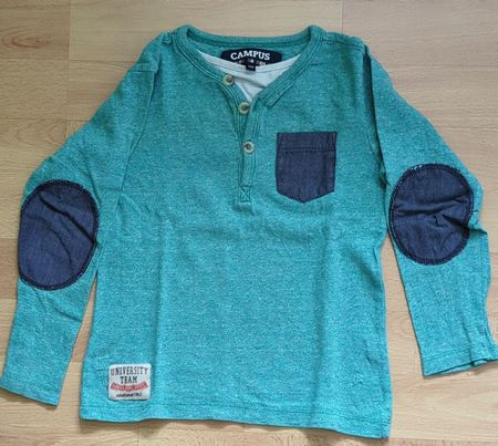 Jungen Langarmshirt Campus Grösse 104 Ellbogenpatches