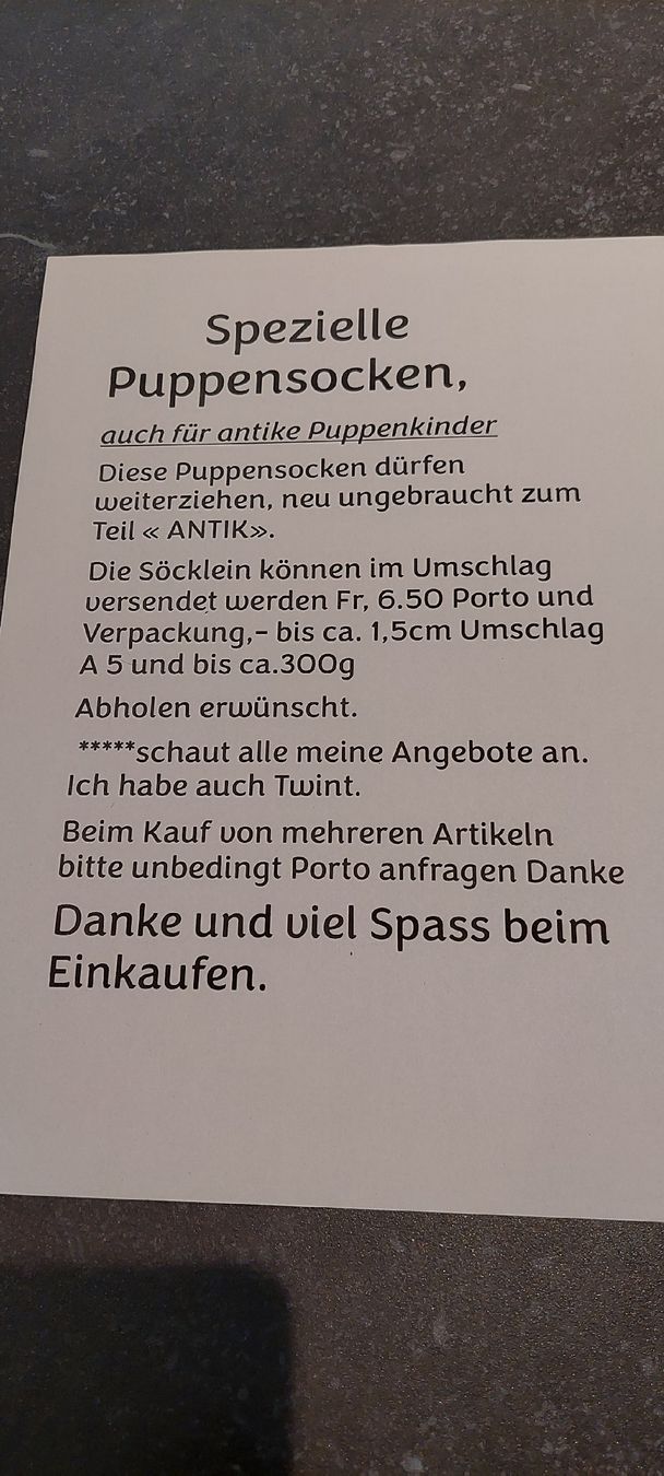 Puppen: 2Paar schwarze neue Puppensocken  – Neu (gemäss Beschreibung) aus Muri AG von nindo1 7