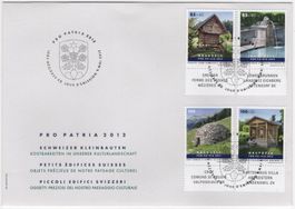 Pro Patria Serie 2012 mit TAB unten auf illustriertem FDC