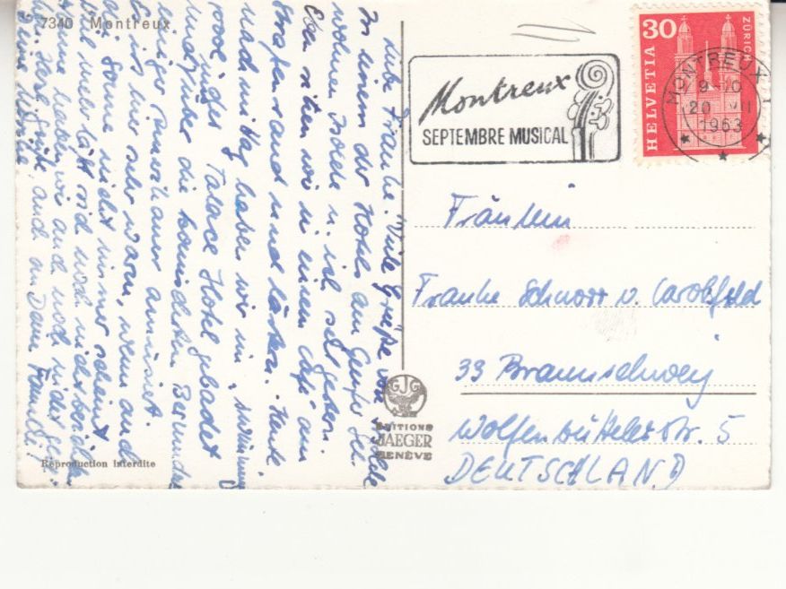 Ansichtskarten: Montreux 1963 – Gebraucht aus Bürglen TG von StampGraf 1