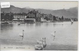 Vevey - Quai Perdonnet  - Schwäne