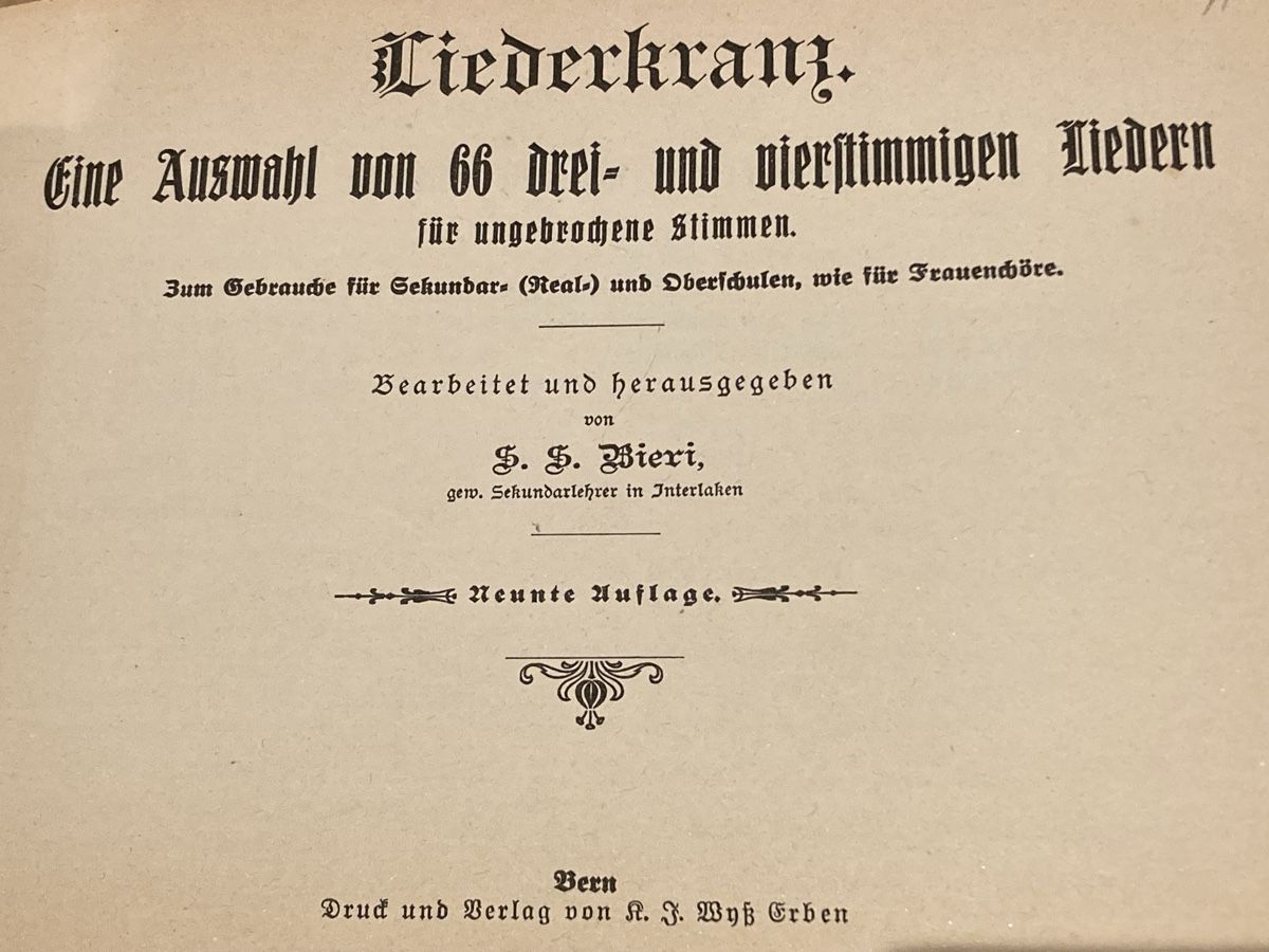 Bücher: Liederkranz 66 drei Vier Liedern Bieri lehrer Interlaken – Gebraucht aus Boll von Jopp1 1