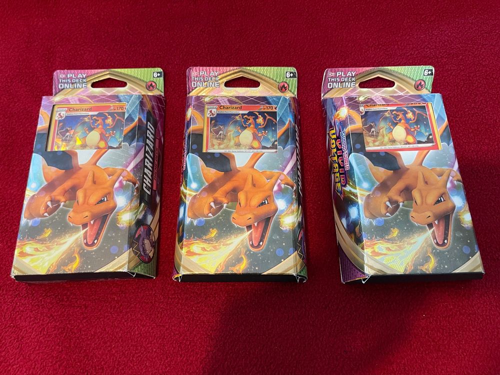 3x Pokemon VIVID VOLTAGE Theme Deck - CRACKED ICE CHARIZARD (Neu und ...