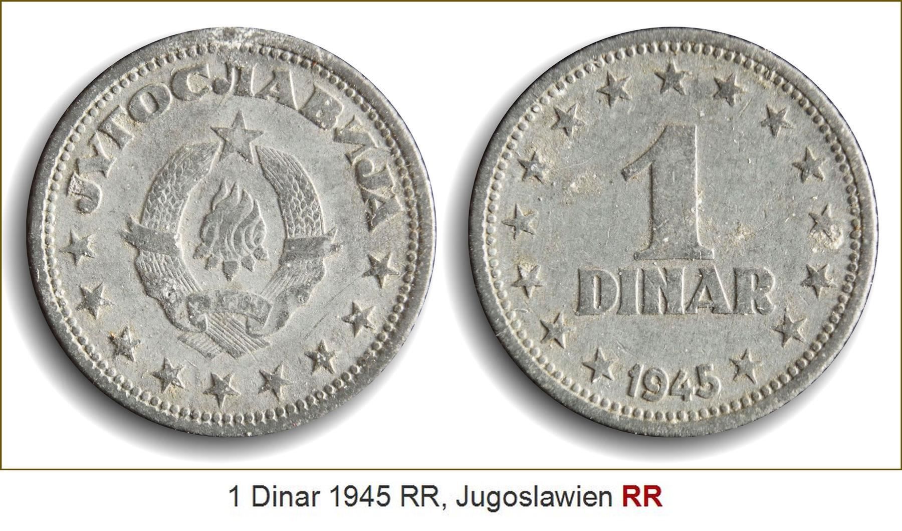 Tutti le monete: 1 Dinar 1945 RR – Usato da Flamatt venduto da samowarow