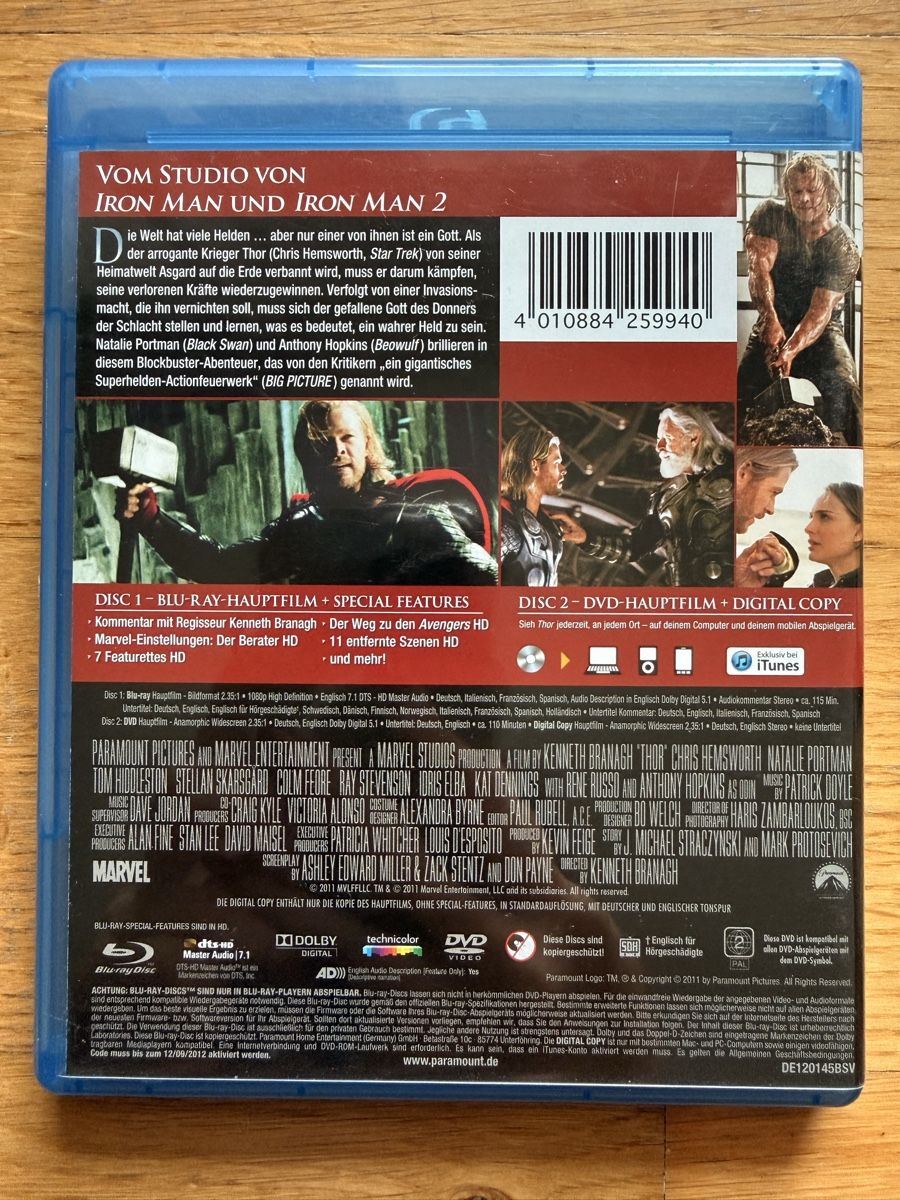 Alle DVDs: Thor (2011) Blu-ray Chris Hemsworth – Gebraucht aus Kölliken von nerdorado 1
