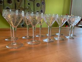 Set von 11 Art Deco Champagner Kelch Gläser - edel - robust