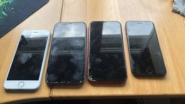 4 iPhones als Ersatzteile. Preis für alle zusammen