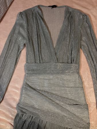 Robe Maje argentée plissée taille 36