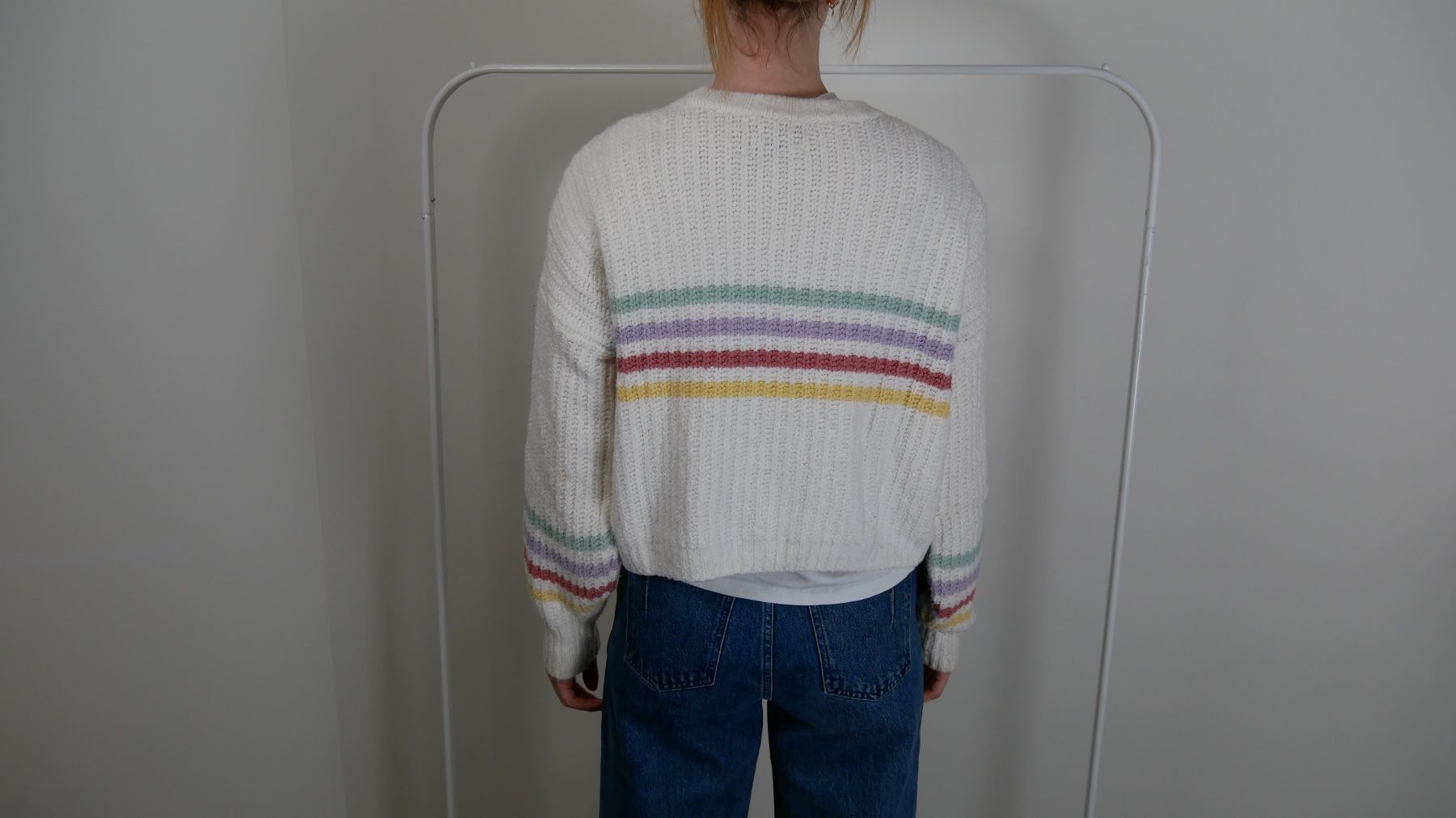 Hollister Maglioni & Felpe: Hollister Strickpullover Sweater Sweatshirt weiss Regenbogen – Nuovo (secondo la descrizione) da Zürich venduto da julia_vina 4