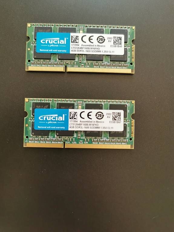 Memoria / RAM: RAM crucial 2x 4GB CT51264BF160B.M16FKD – Usato da Oberdorf BL venduto da FabioSantoro1990 1