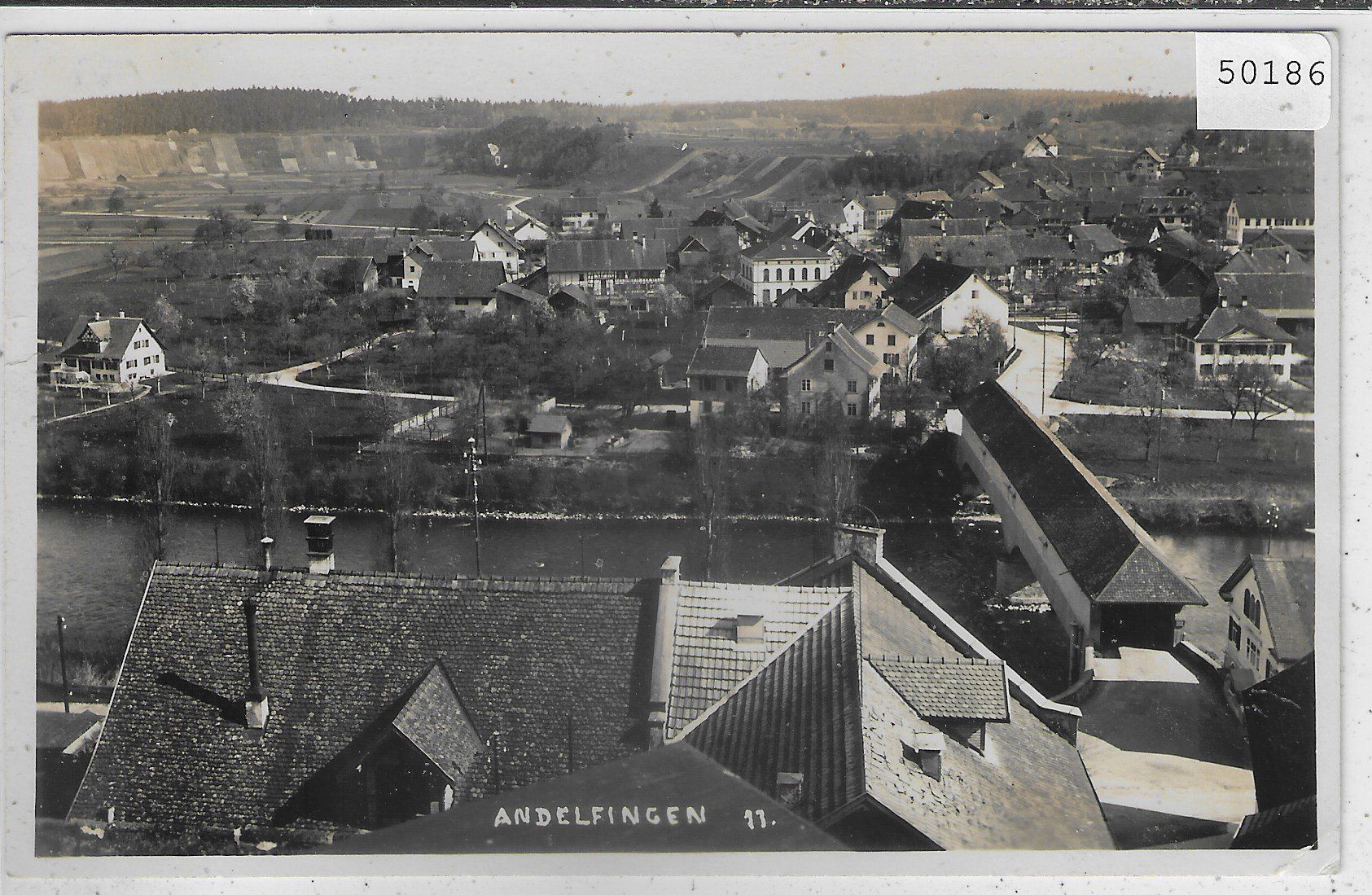 Cartoline postali: Über den Dächern von Andelfingen – Usato da Ettingen venduto da Kartenplanet