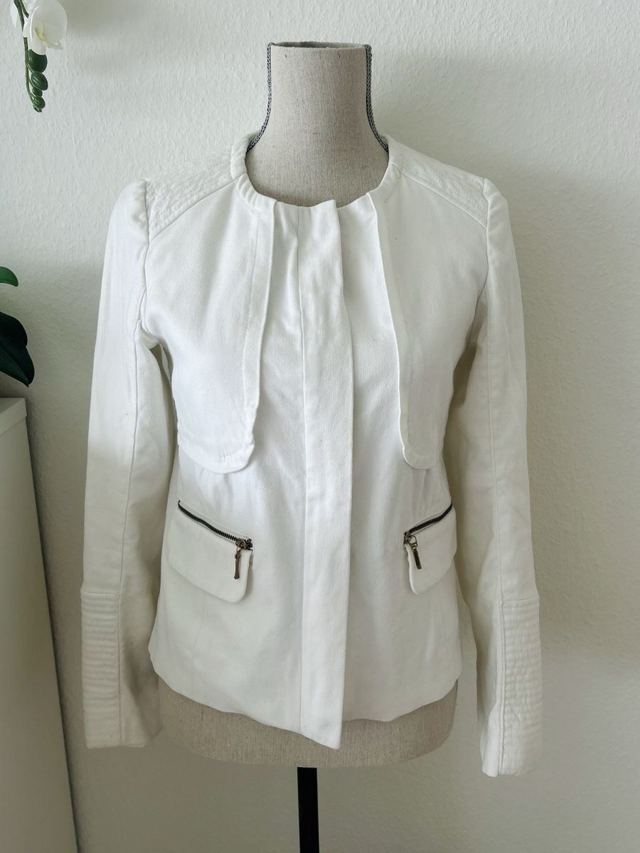 Jacken: Veste blanche printemps-été, T.S-M – Gebraucht aus Carouge GE von Emilynette