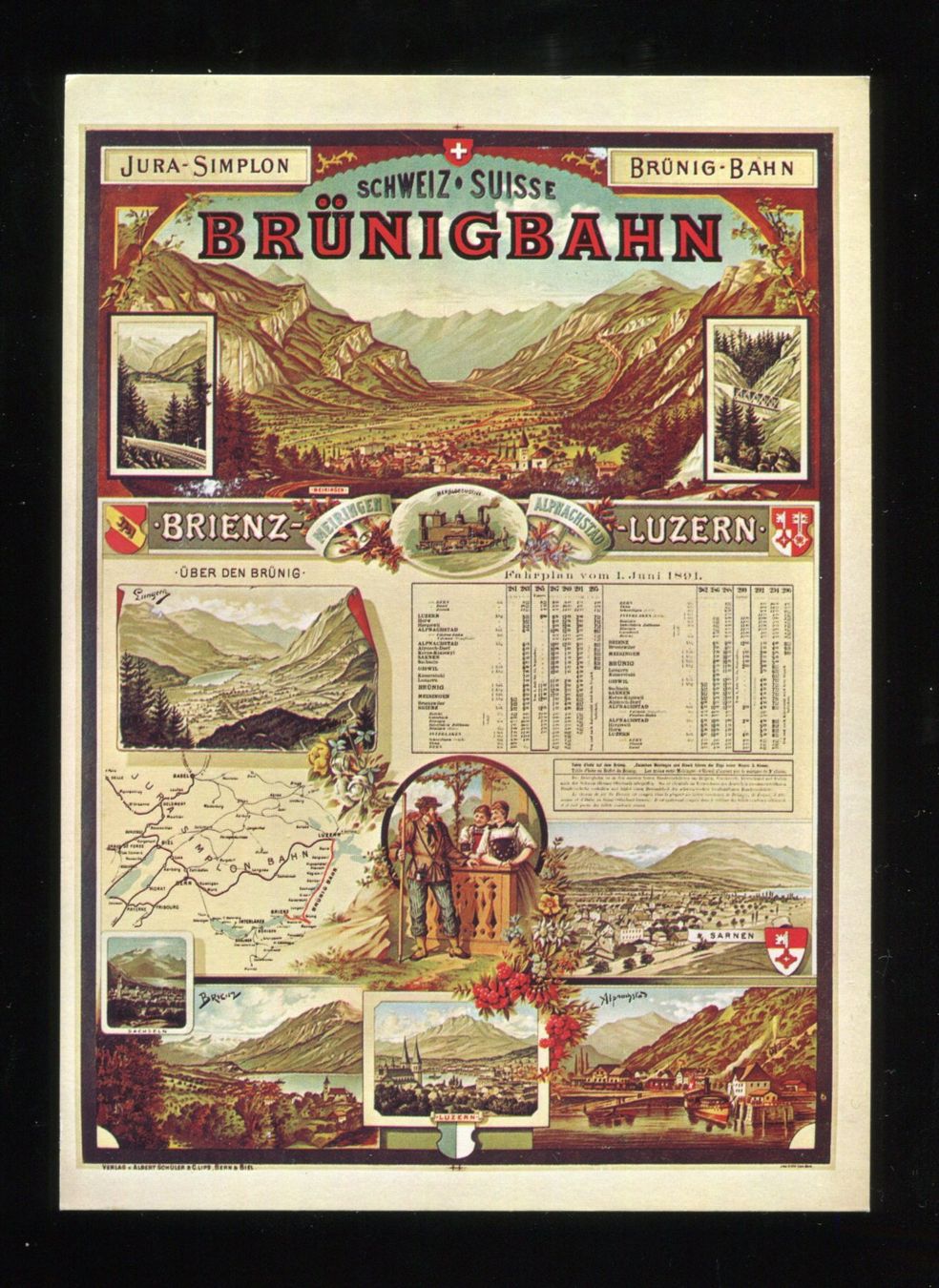 Cartoline postali: Brünigbahn, Künstlerkarte – Usato da Aarau venduto da Elmaar41