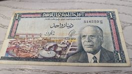 1 Dinar Tunesien 1965 Banknote Zustand gut