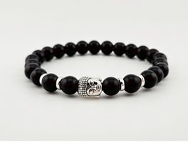 Onyx-Armband Schwarz mit Buddha Heilsteine/Natursteine