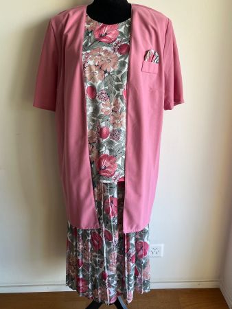 Retro Look: Damen Kleid mit Blazer, Grösse 46, 3-teilig