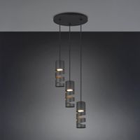 Pendelleuchte, Schwarz, 3 Spots, 28 cm Ø