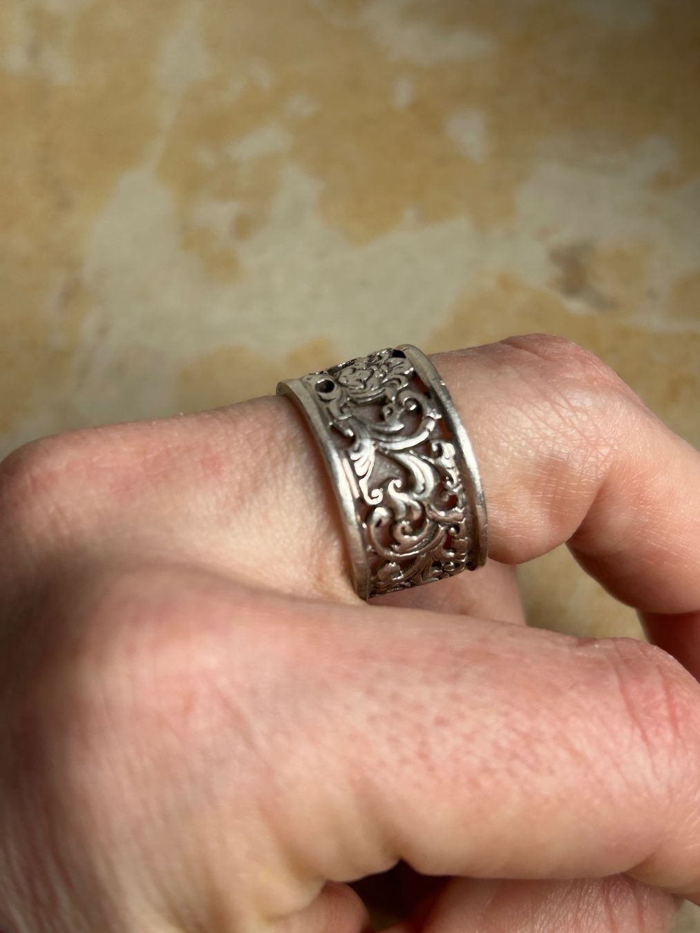 Anelli: Silberring 925, Gr.57, Vintage, Floral – Usato da Dittingen venduto da Bijoubelle 1