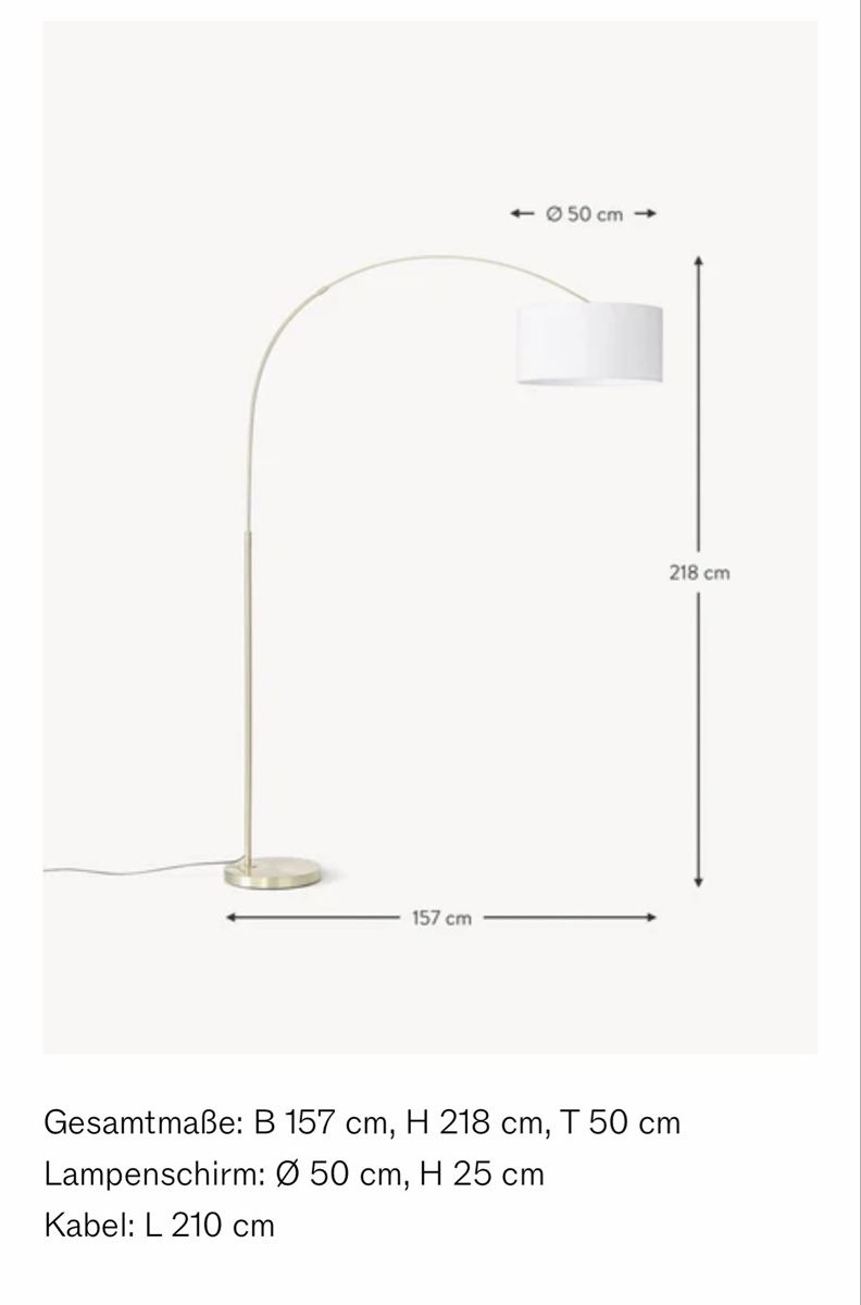 Westwing Lampes: Wunderschöne Bogenlampe – Neuf (Voir description) à Schaffhausen par NikyNov 3