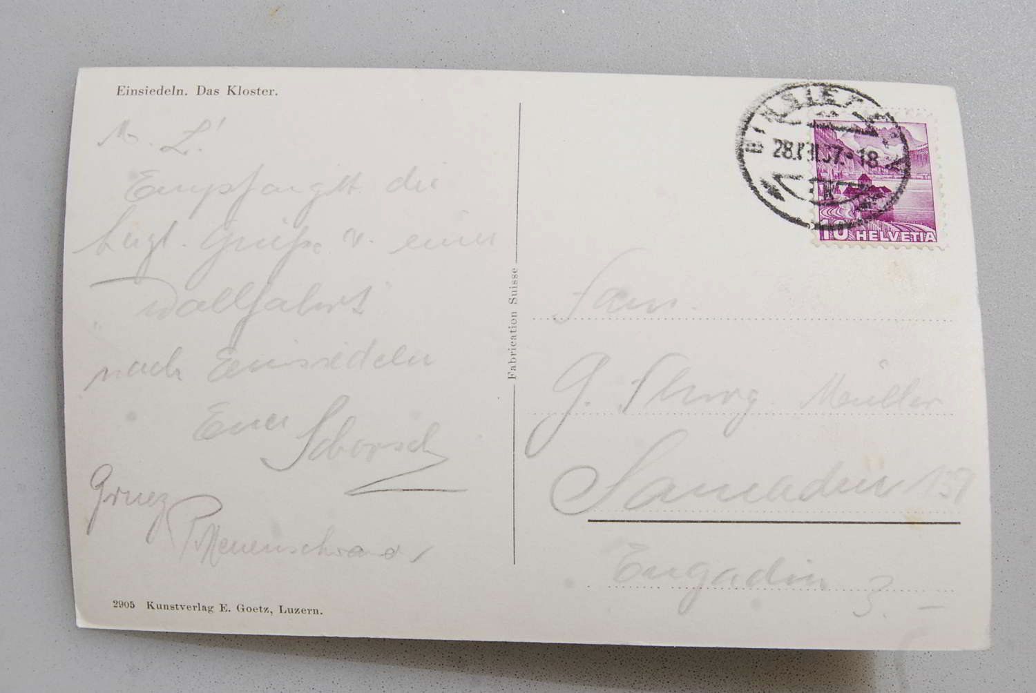 Cartes postales: AK Einsiedeln - Das Kloster 1937 – D'occasion à Rüfenacht BE par Toro06 1