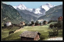 AK Wilderswyl, Gesamtansicht mit Eiger, Mönch und Jungfrau