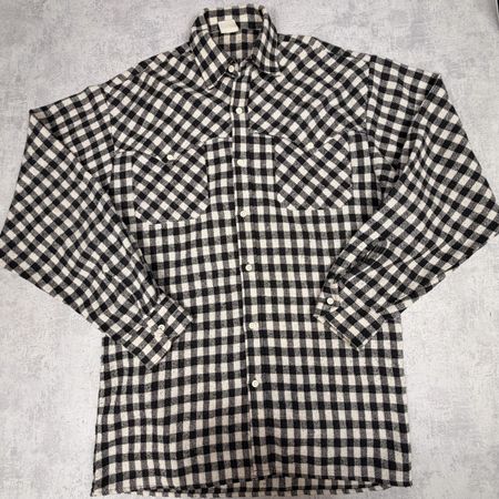 Chemisier à carreaux vintage noir et blanc - Taille L