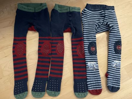3x Sterntaler Thermo Krabbel Strumpfhose Blau Rot Weiss Top