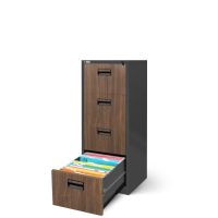 Hängeregisterschrank Karteischrank 132x46x62 -Anthrazit/Holz